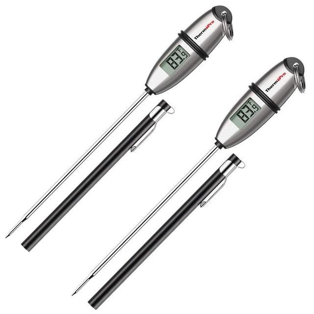 ThermoPro TP-02S（2 Pack） Instant Read Meat Thermometer Digital Cooking Food Thermometer with Super Long Probe for Grill Candy Kitchen BBQ Smoker Oven Oil Milk Yogurt Temperature