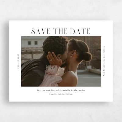 White Typography Wedding Save the Date - Chaplin Landscape