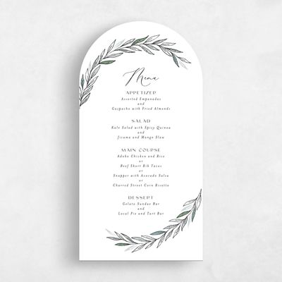 White Arch Wedding Menu - Bruges