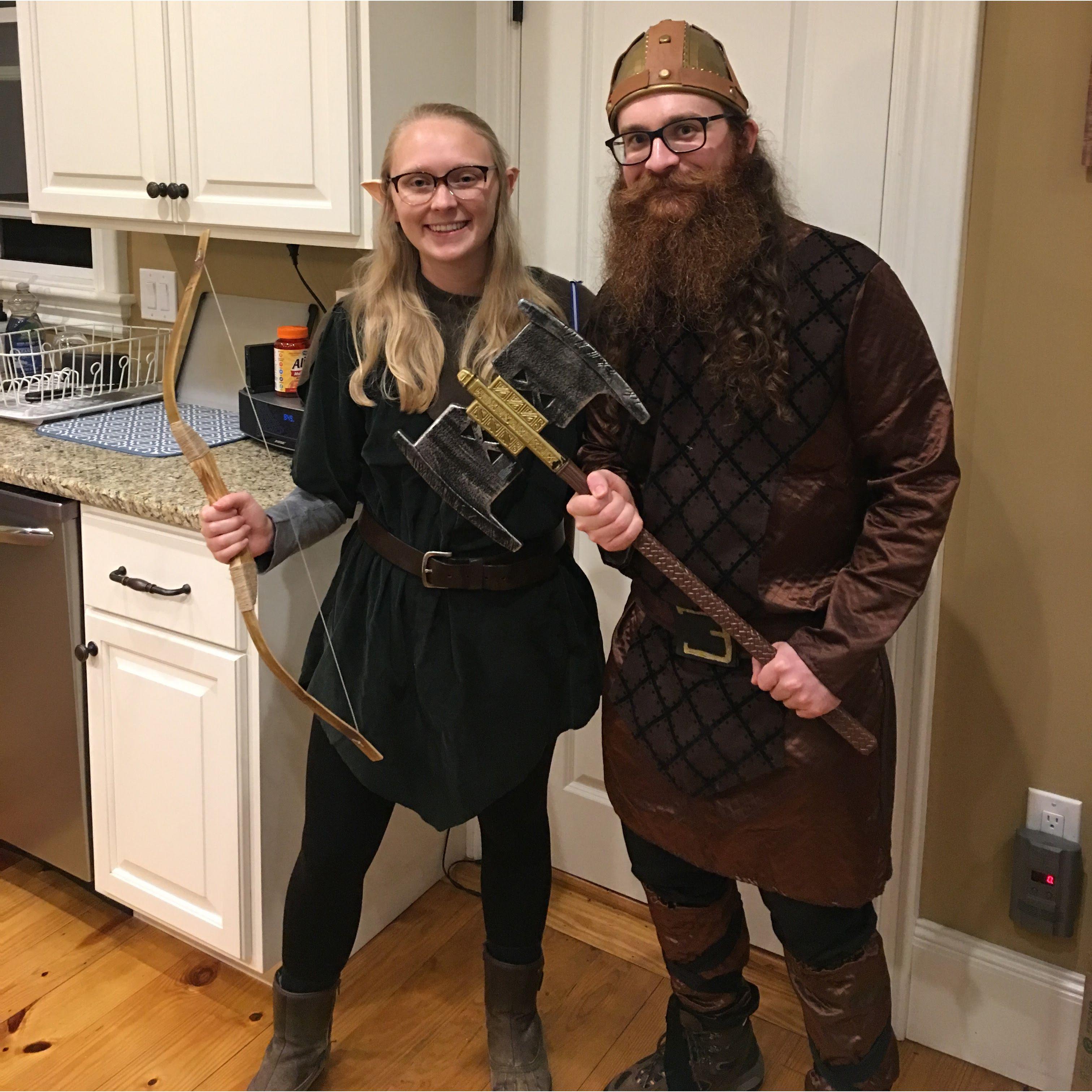 Legolas and Gimli for Halloween. Clearly our best couple's costume because we had the perfect hair for it.
