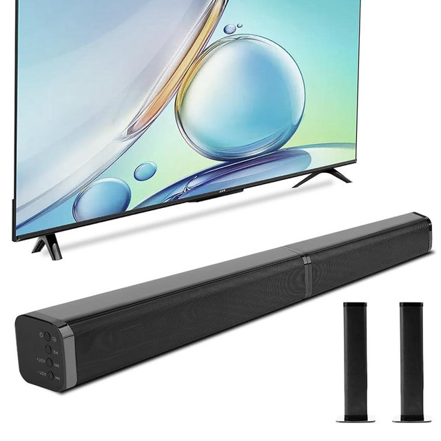 TV Sound Bar Sound Bar for Speaker Smart TV Sound bars 80W Split Soundbars, Surround Sound Powerful Bass, Home Theater Speakers with HDMI-ARC/Optical/AUX Connection 2-in-1 Detachable Soundbar for TV
