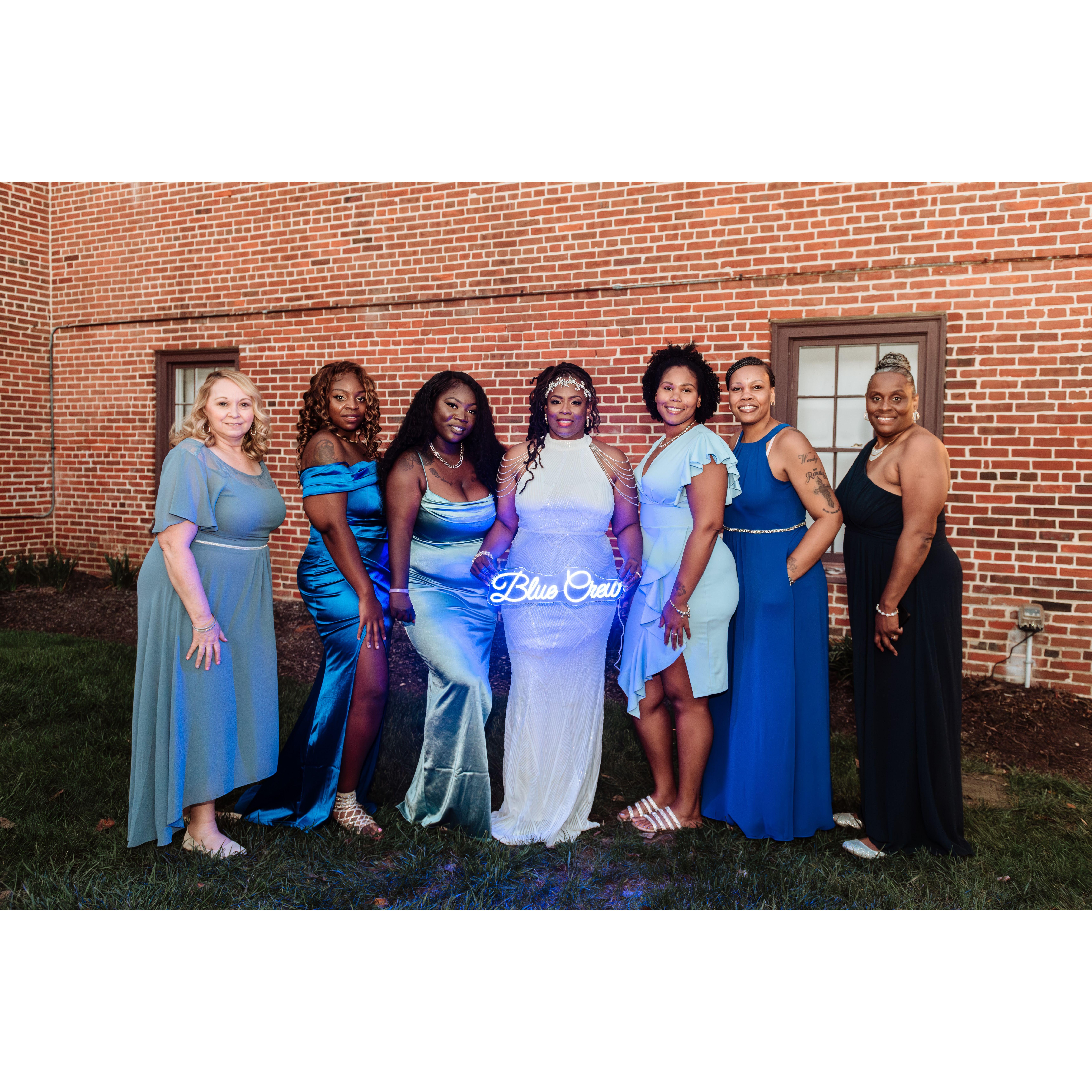 "Something Blue Crew" 
Lisa- Read the Irish Blessing
Charlotta - Bridal support
Sianneh - Did the Bride's makeup
Raven - Read Bible Verse
Wendy - Bridal support
Sanbanika - Did Brides hair
Thank You!