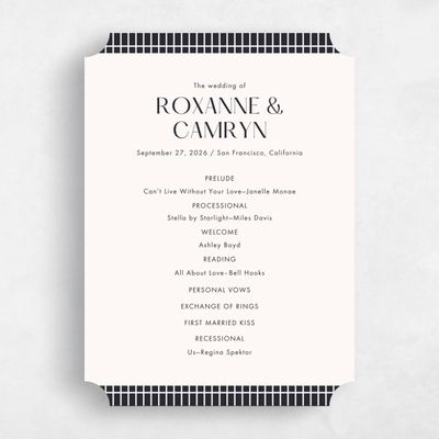 Beige Ticket Wedding Program - Redwood