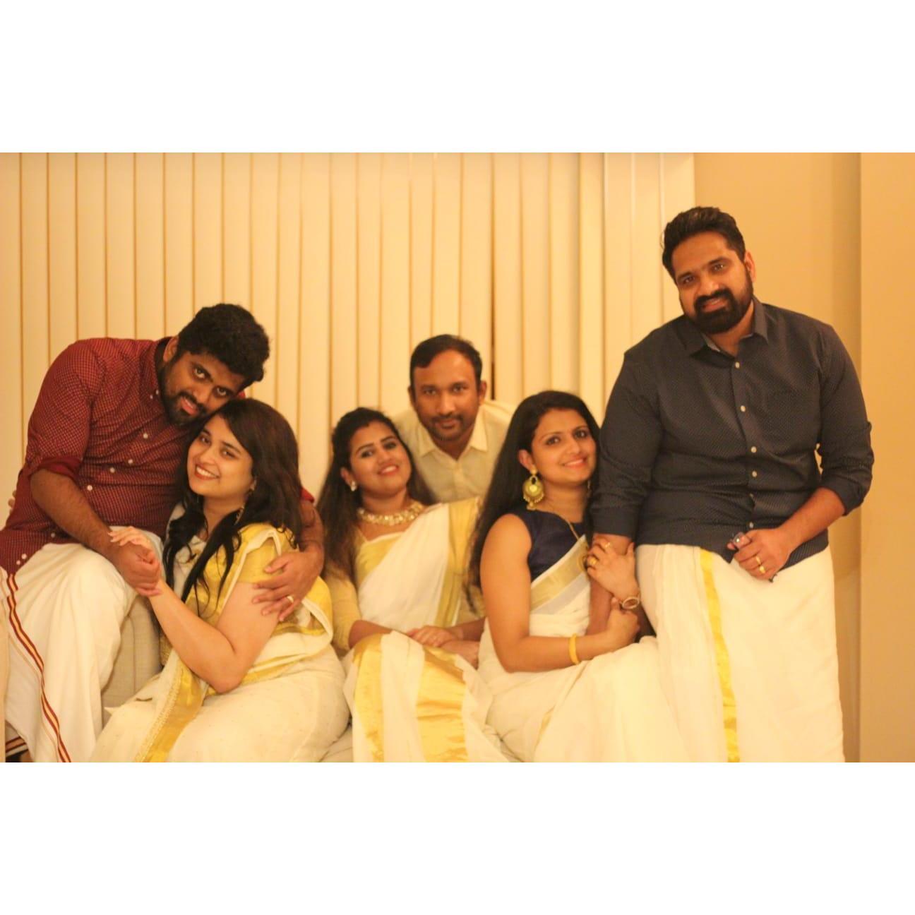 Elvin, Tinu
Elvin's friend Jayaram , his wife Priya
Elvin's friend Tintu, his friend Ann