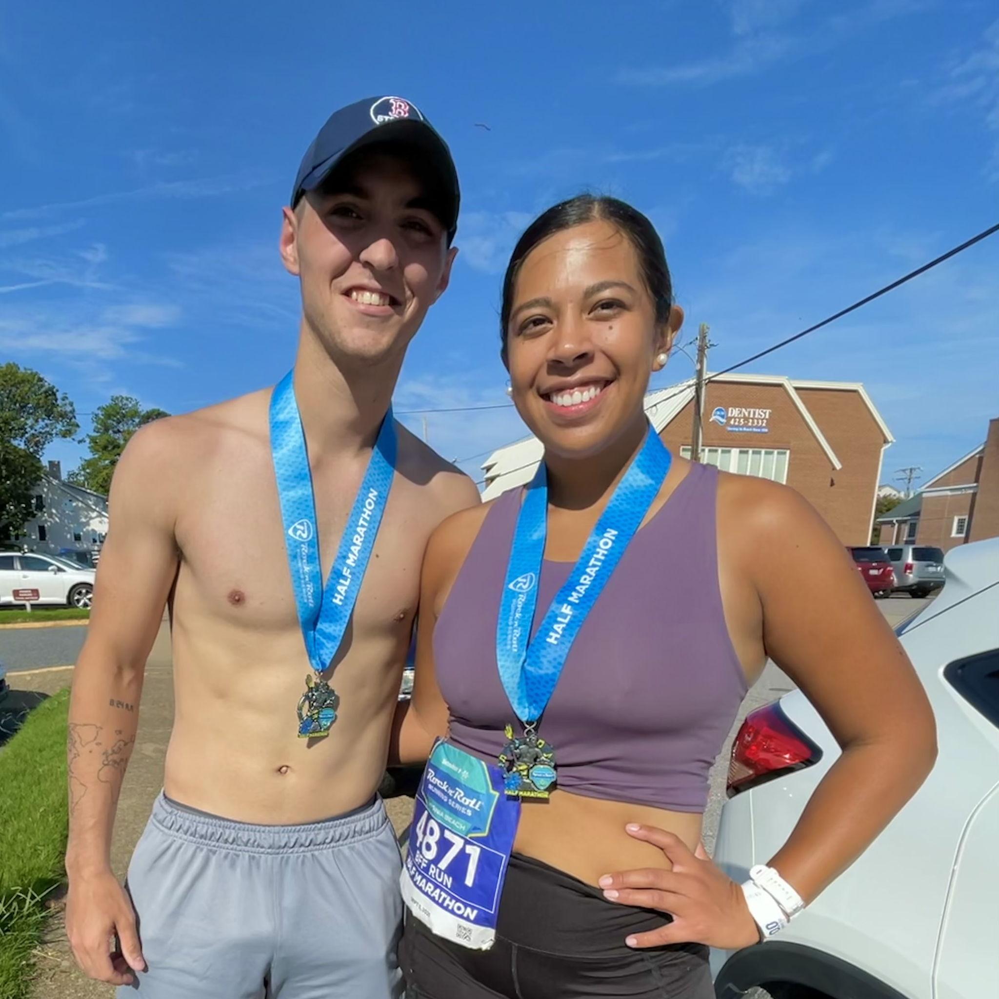 Half marathon in VB, Gavin almost died running but we both finished.