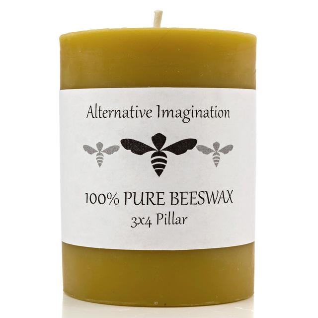 Alternative Imagination 100% Pure Beeswax Pillar Candles (3x4)
