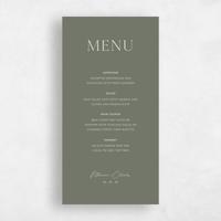 Green Wedding Menu - Brockway