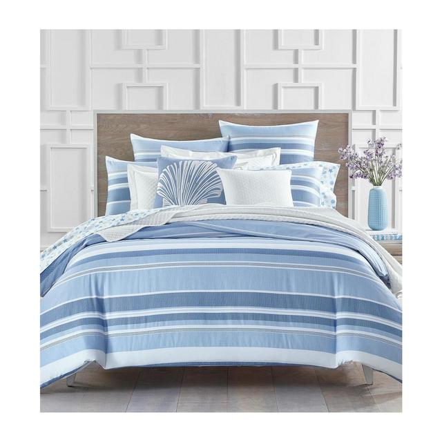 Charter Club Damask Designs Coastal Stripe 300-Thread Count Queen Duvet Set, Created for Macy's