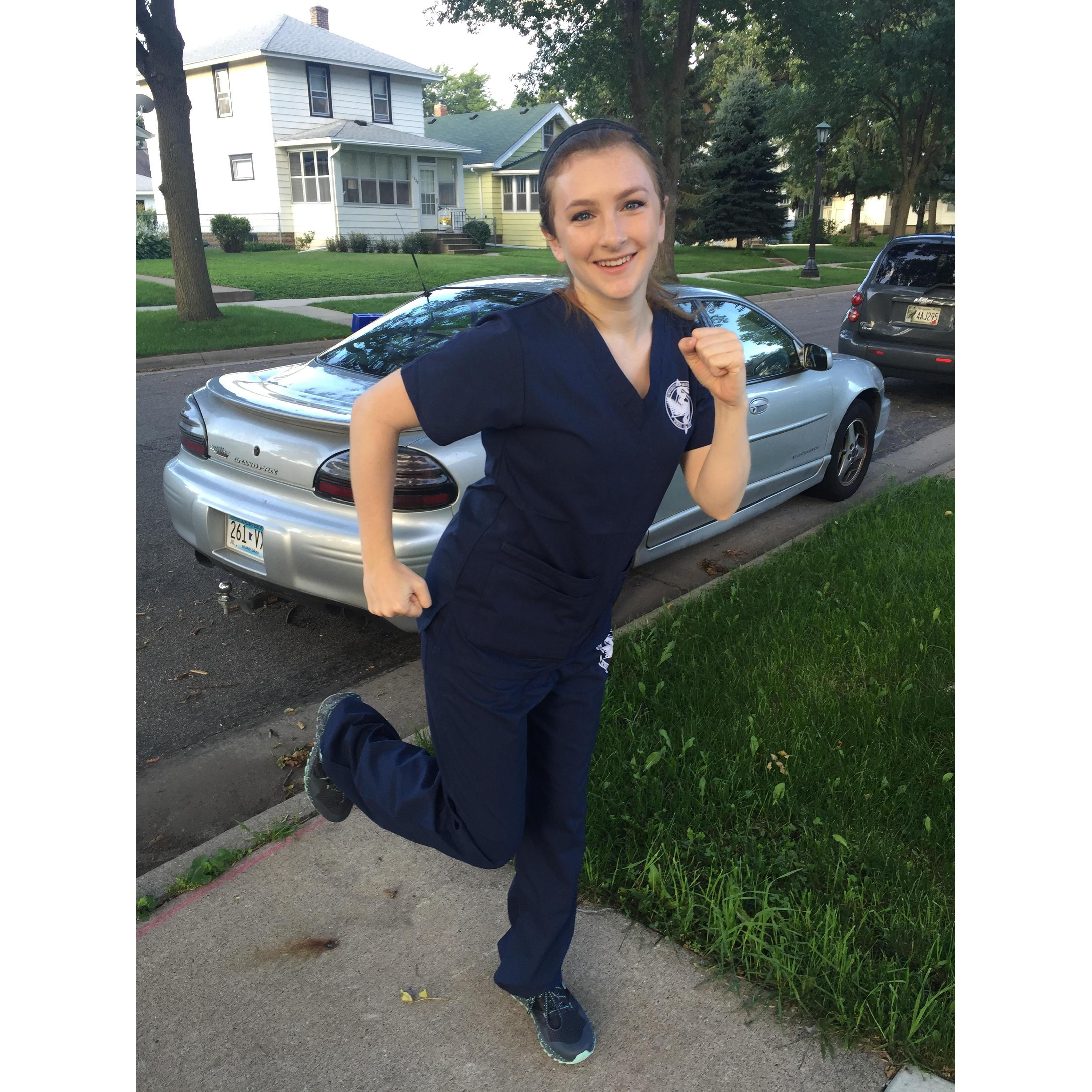 Kyle on her first day Dental Graduate School! 2016