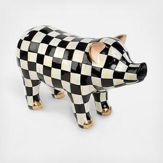 Courtly Check Pig Figurine