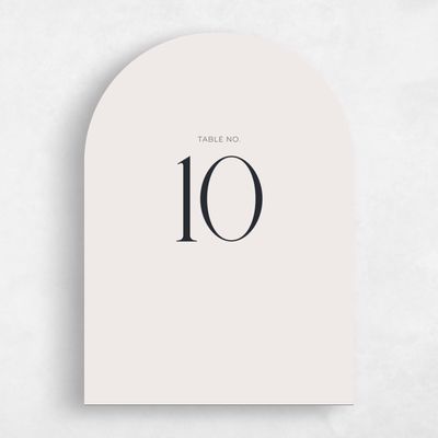 Beige Arch Wedding Table Number - Amberley