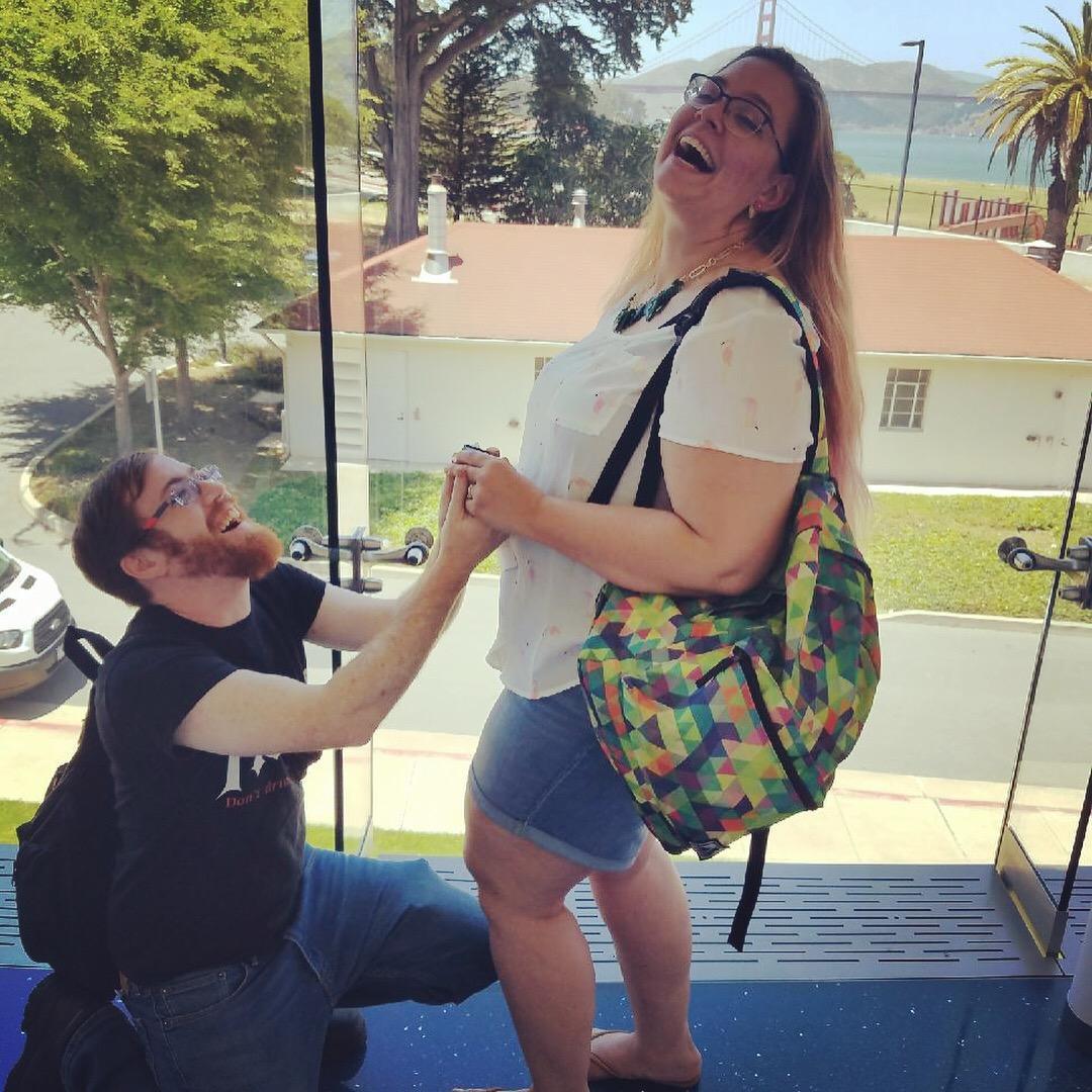 Becky was very surprised to be asked such an important question on her birthday!
