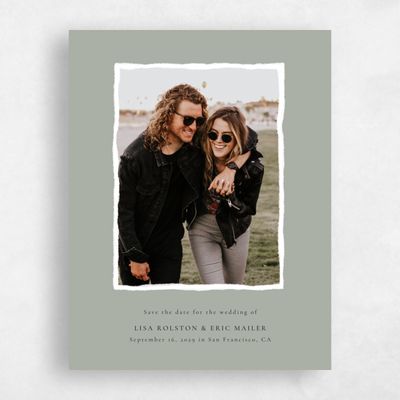 Pale Sage, Green Wedding Save the Date - Jayden Photo