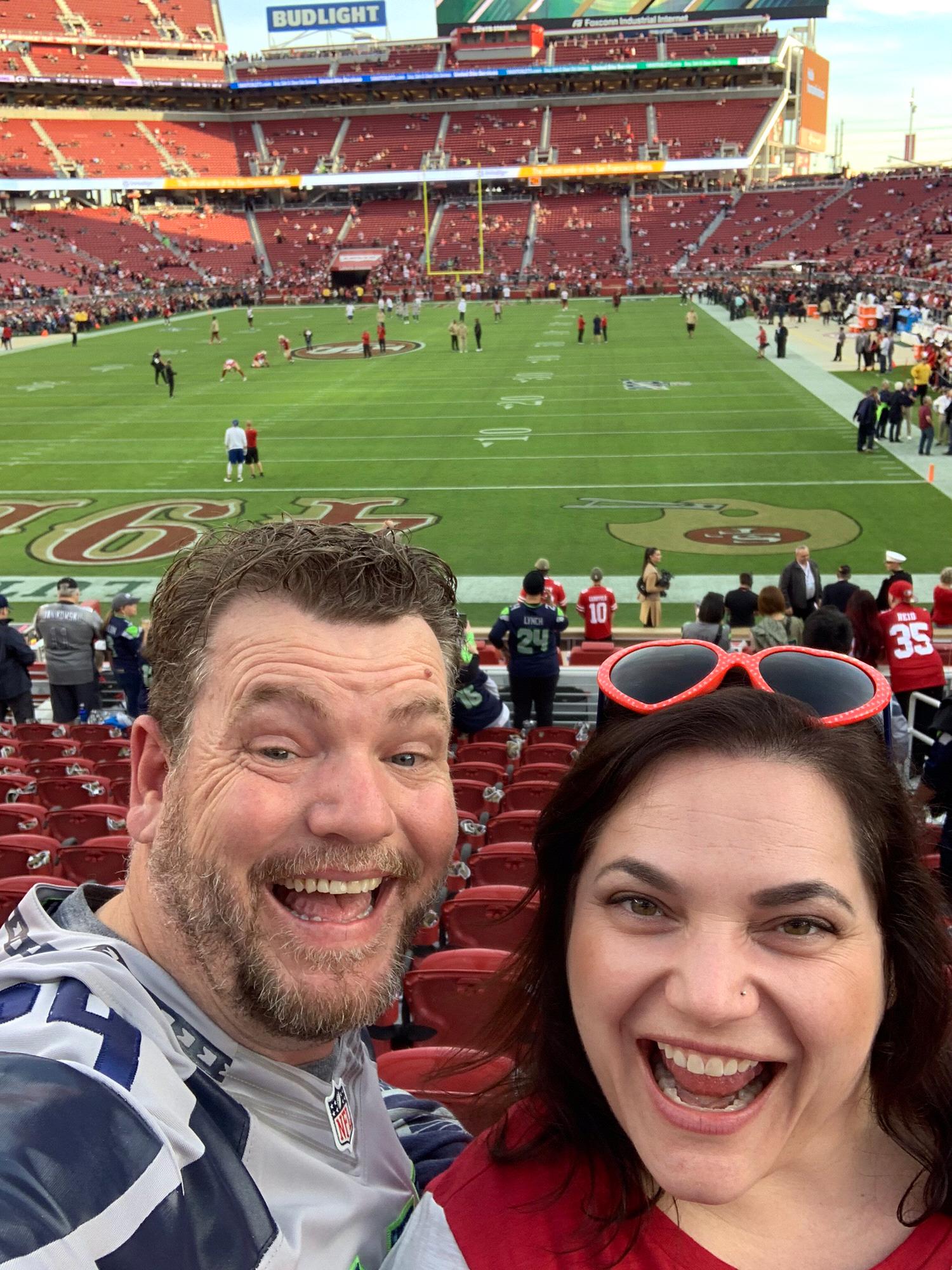 2019: Kimberly’s first NFL game. 49ers vs. Seahawks.
It was epic!