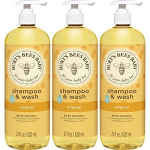 Burt's Bees Baby Shampoo & Wash, Original, 21 Ounces (Pack of 3)