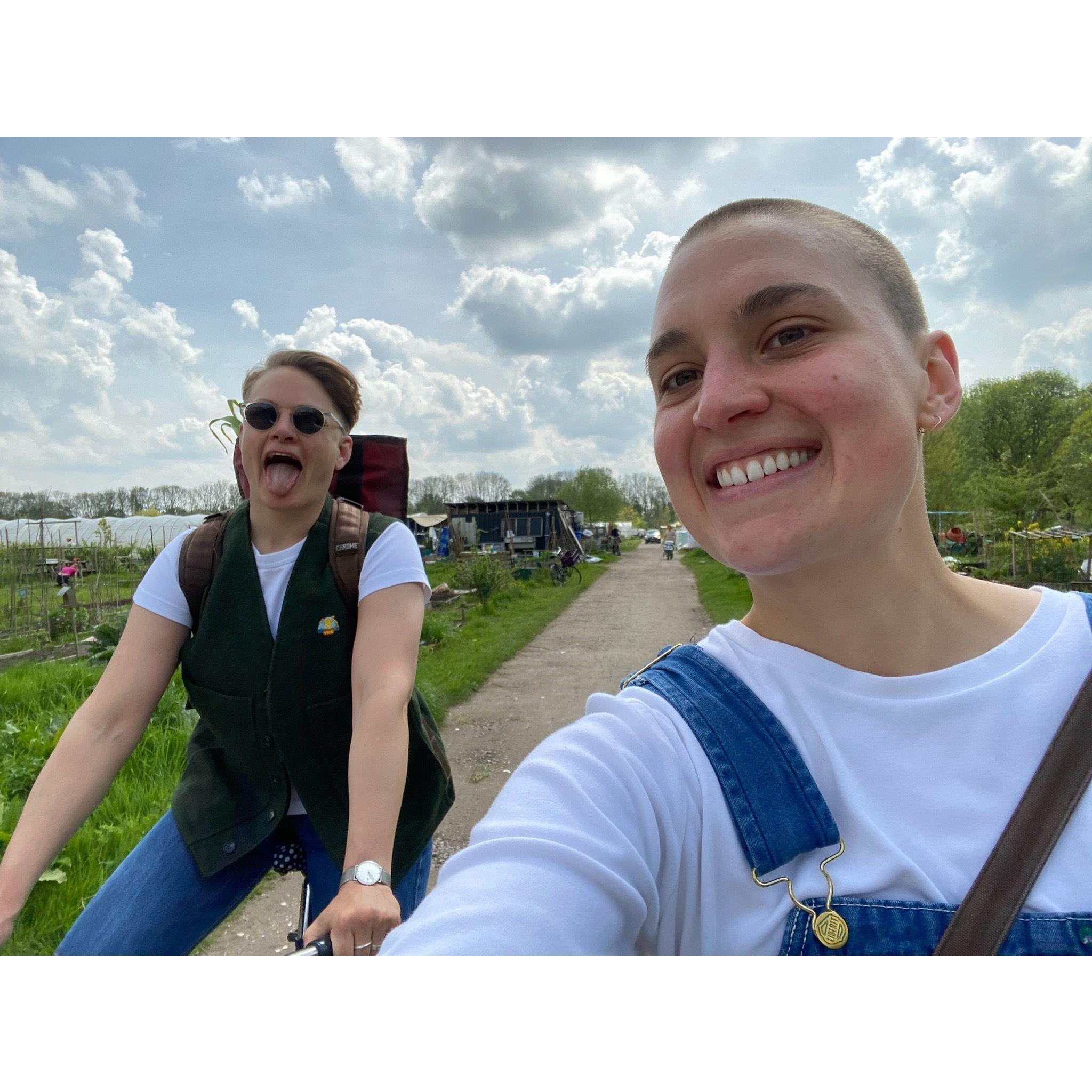 Picking up our CSA.