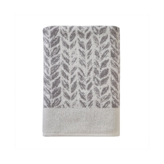 SKL Home Distressed Leaves Turkish Cotton Bath Towel, 54" x 28"
