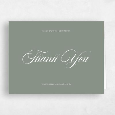 Sage, Green Wedding Thank You - Wilmington Landscape