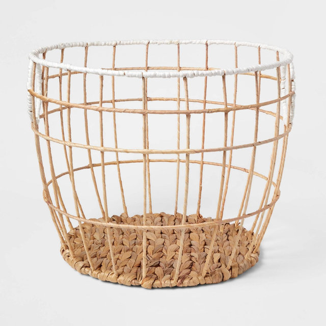 Large Woven Basket Natural with White Rim - Pillowfort™