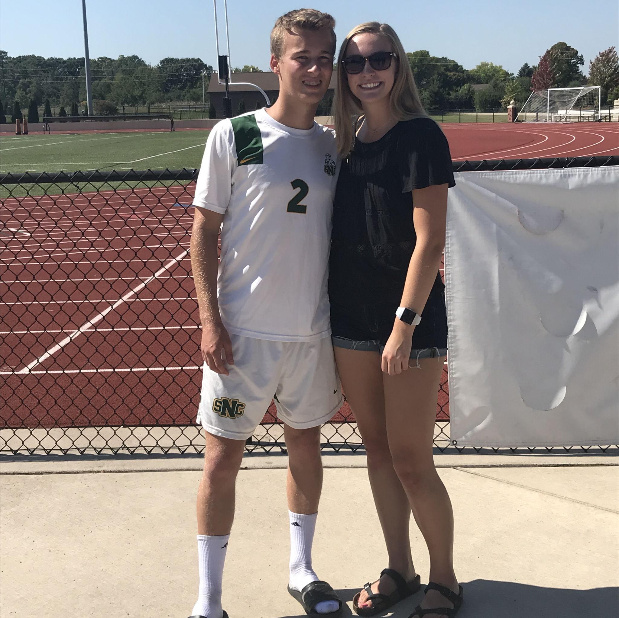 Fall 2018 - First of many of Dom's soccer games Syd attended over the years