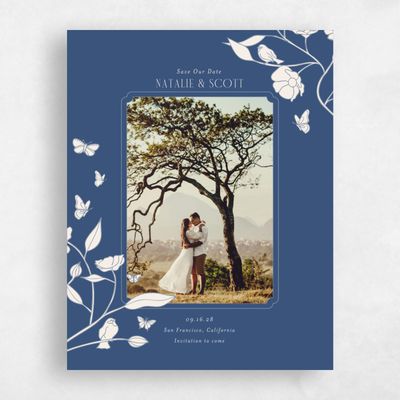 Dark Cobalt, Blue Wedding Save the Date - Isabeau Photo