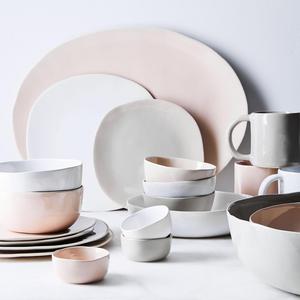 Organic Ceramic Dinnerware - Dinner Plates, White