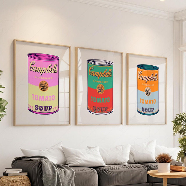 Andy Warhol Campbell's Soup Cans Print Set, Retro Pop Art 10