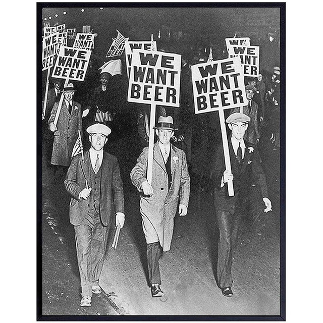 Vintage Prohibition Beer Poster LARGE 11x14 - Unique Wall Art Decor for Home, Bar, Cafe - Funny Saying Retro Art Print - Bar Room Decor - Vintage Decorations - Bar Art - Retro Decor - Funny Saying