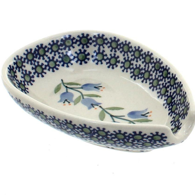 Blue Rose Polish Pottery Tulip Small Spoon Rest