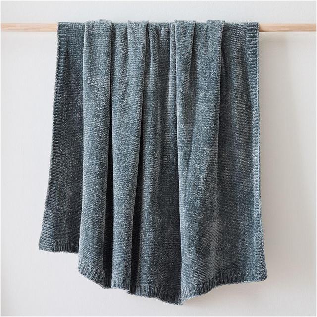 Luxe Chenille Throw, Ocean, 50x60