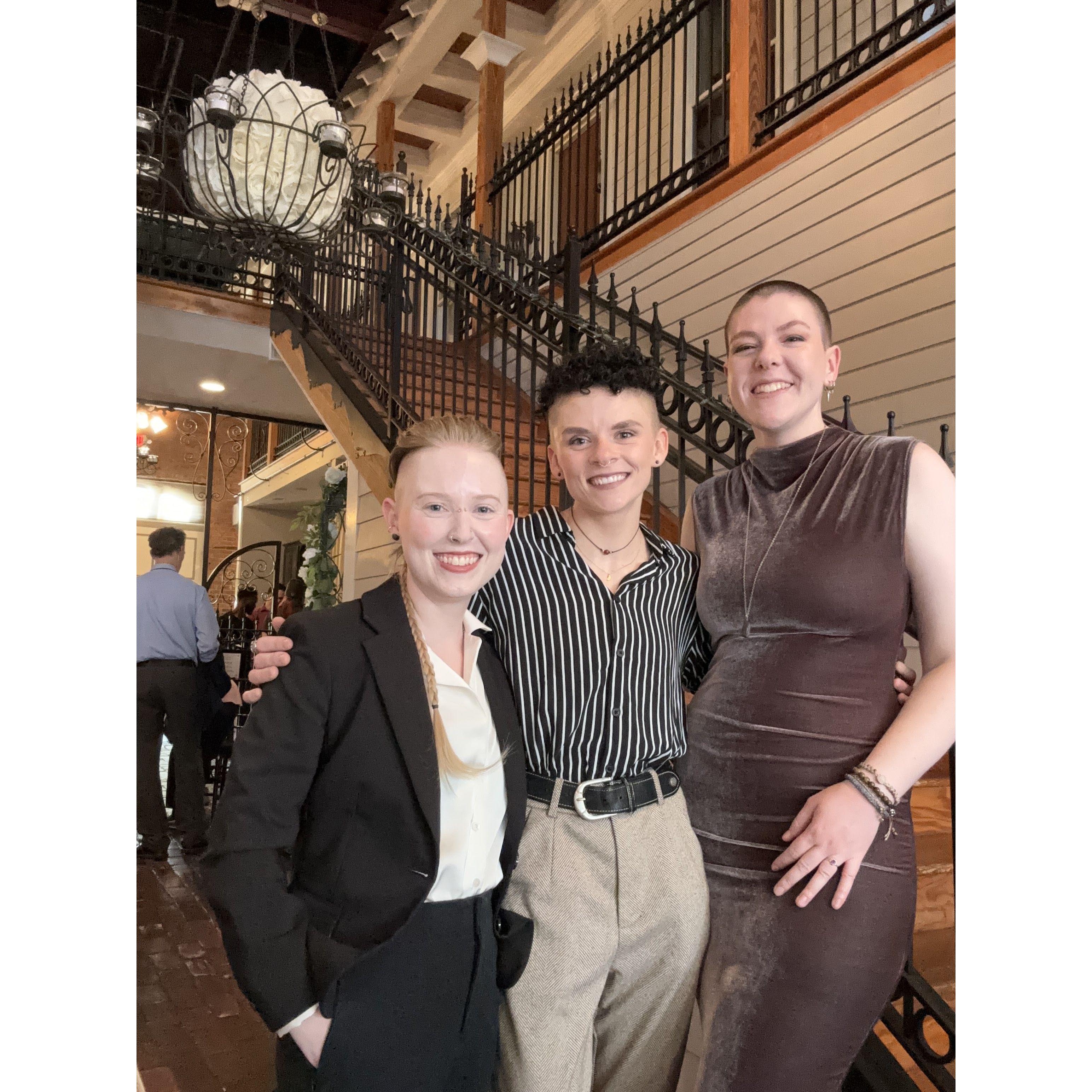 Left to right: Nez, Nat, and Grace of team bride!