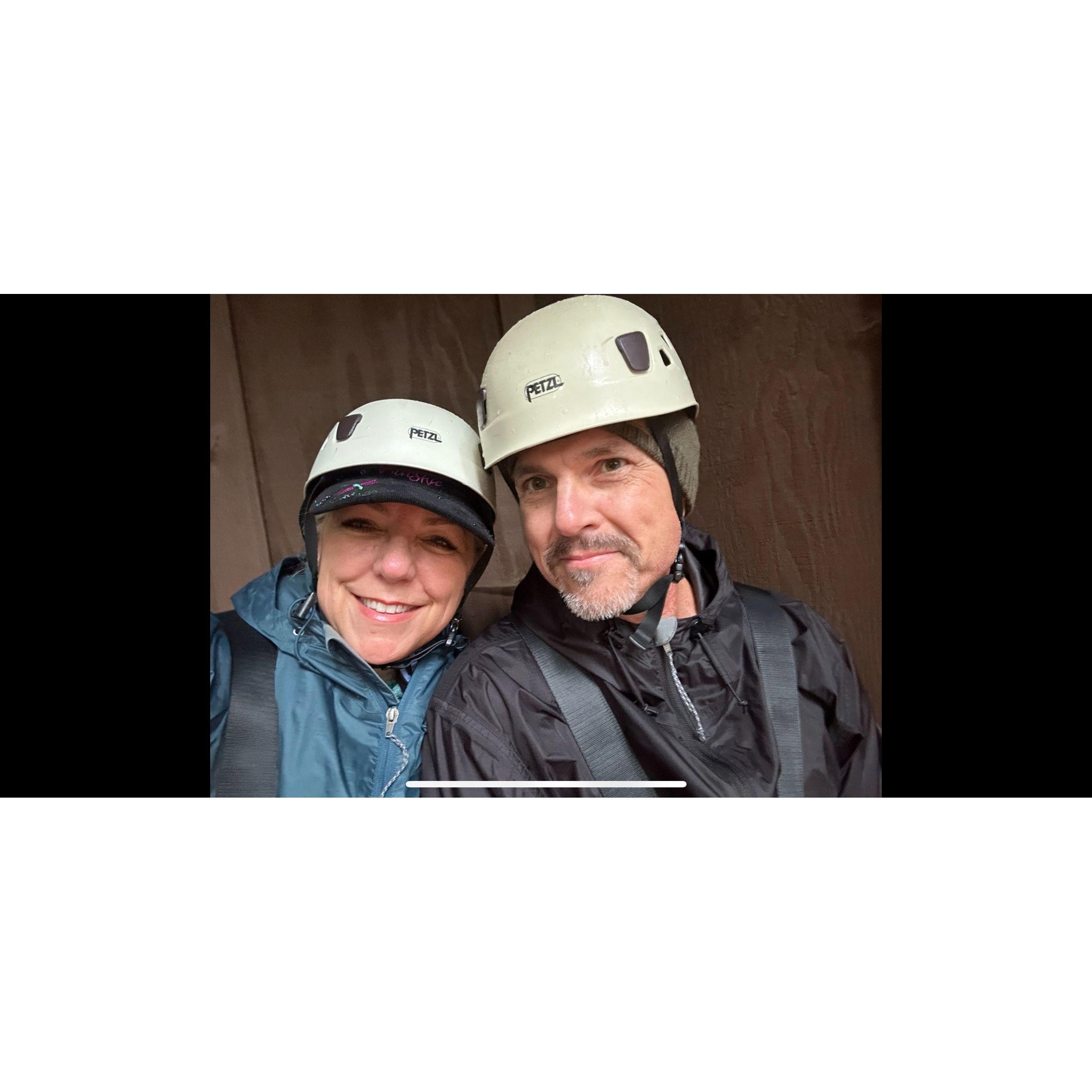 Frank's 1st visit to CA, 1st Day, 1st Stop ... Zip-lining through the Redwoods ... in the RAIN!  Sooo beautiful and fun!!