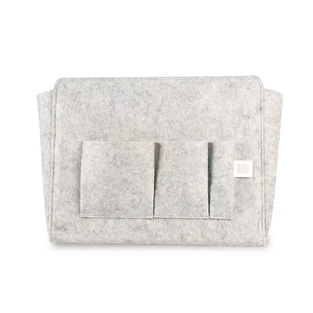 Squared Away™ Felt Bedside Caddy in Oyster Grey
