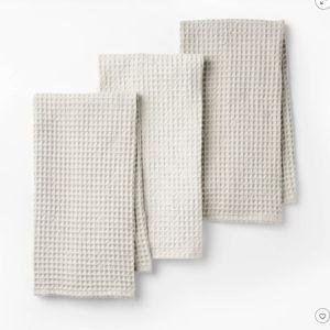 3pc Waffle Kitchen Towels Light Gray - Figmint™