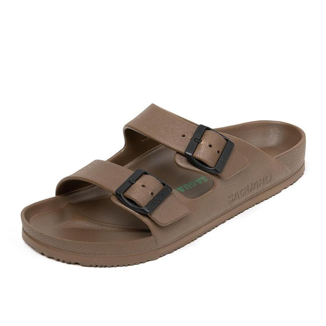 SAGUARO Men's Women's Comfort Double Buckle Sandals Lightweight Adjustable EVA Sandals with Rubble Sole