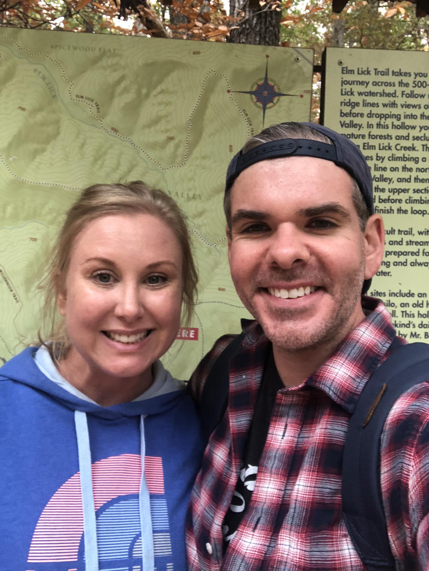 Our first photo together, right before we got lost on a hike.