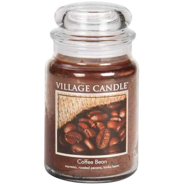 Village Candle Coffee Bean Glass Jar Scented Candle, Large, 21.25 oz, Brown, 21 Ounce
