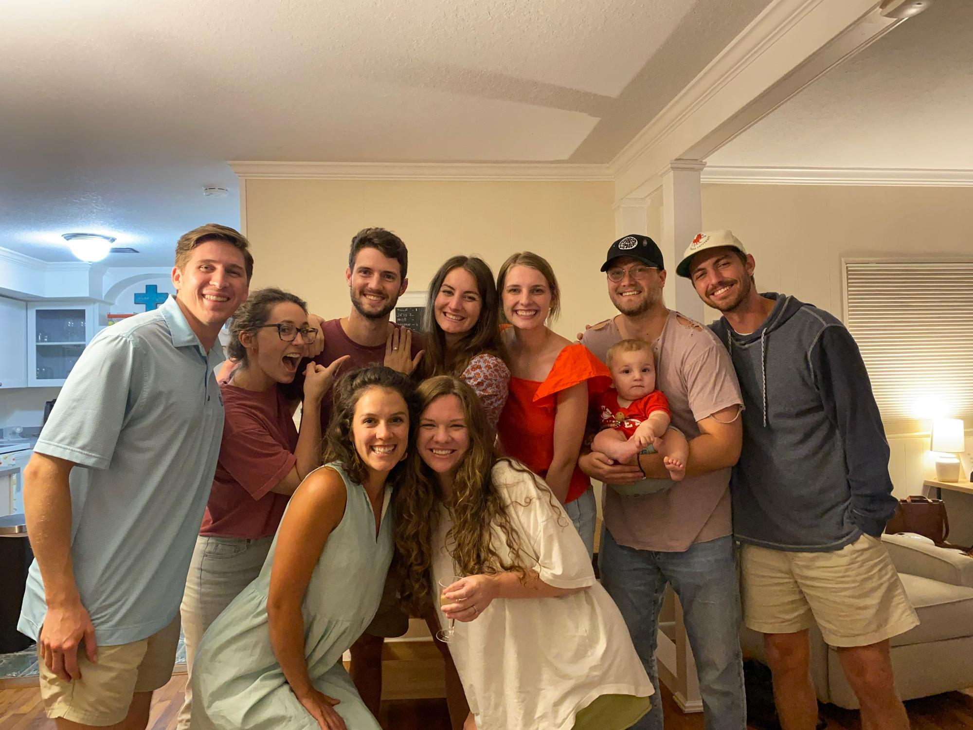 August 2022: An impromptu party hosted by the Jacksons the night of engagement!