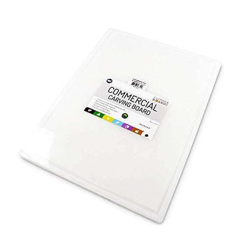 Commercial Plastic Carving Board with Groove, NSF Certified, HDPE Poly, 24 x 18 x 0.75 Inch, White