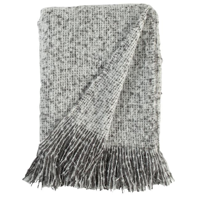 Stone & Beam Oversized Stripe Brushed Weave Throw Blanket, 60&quot;Wx 80&quot;L, Gray, White