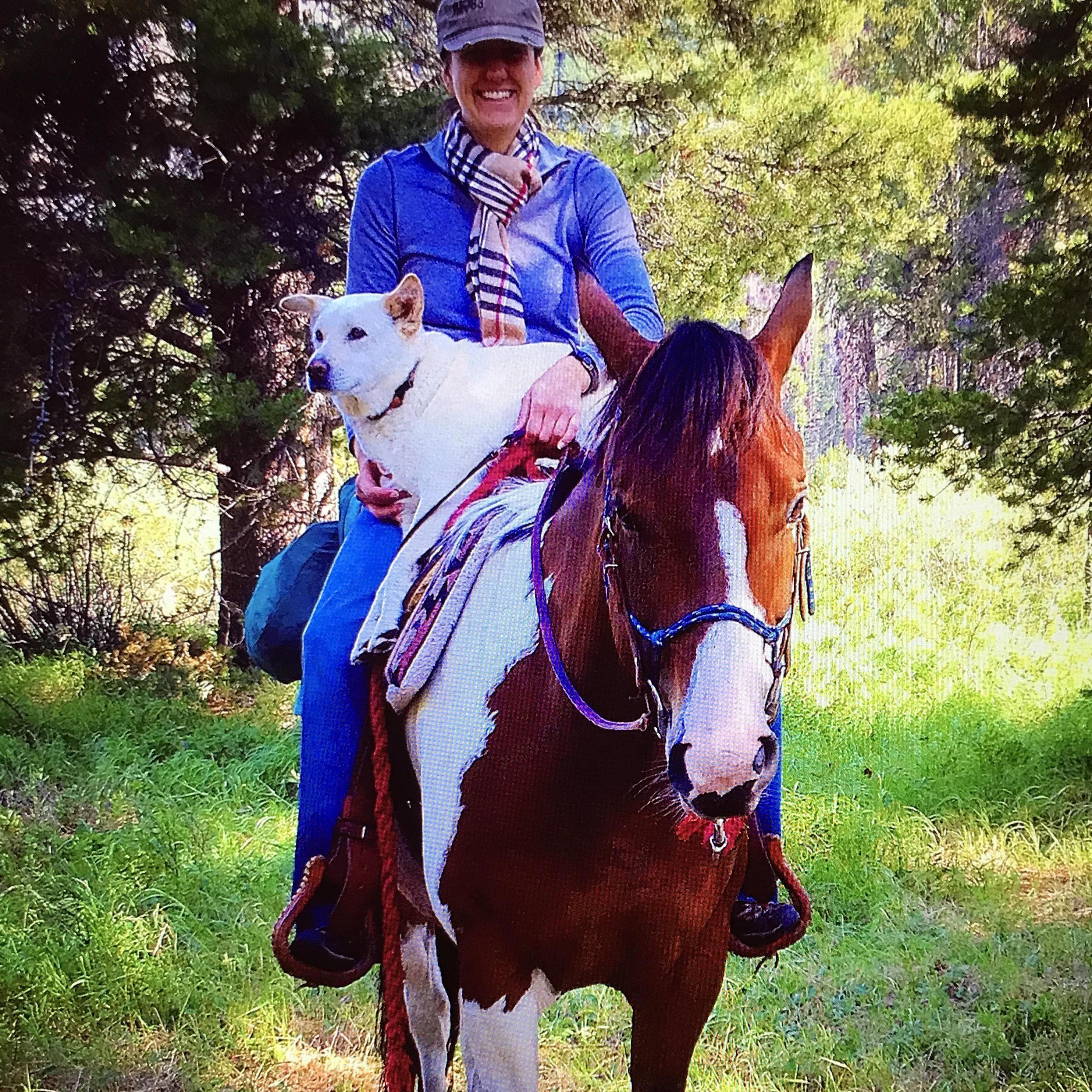 We've been lucky enough to get to take a pack trip every year with Con's dad, Bob. So far, Malo hasn't fallen off!