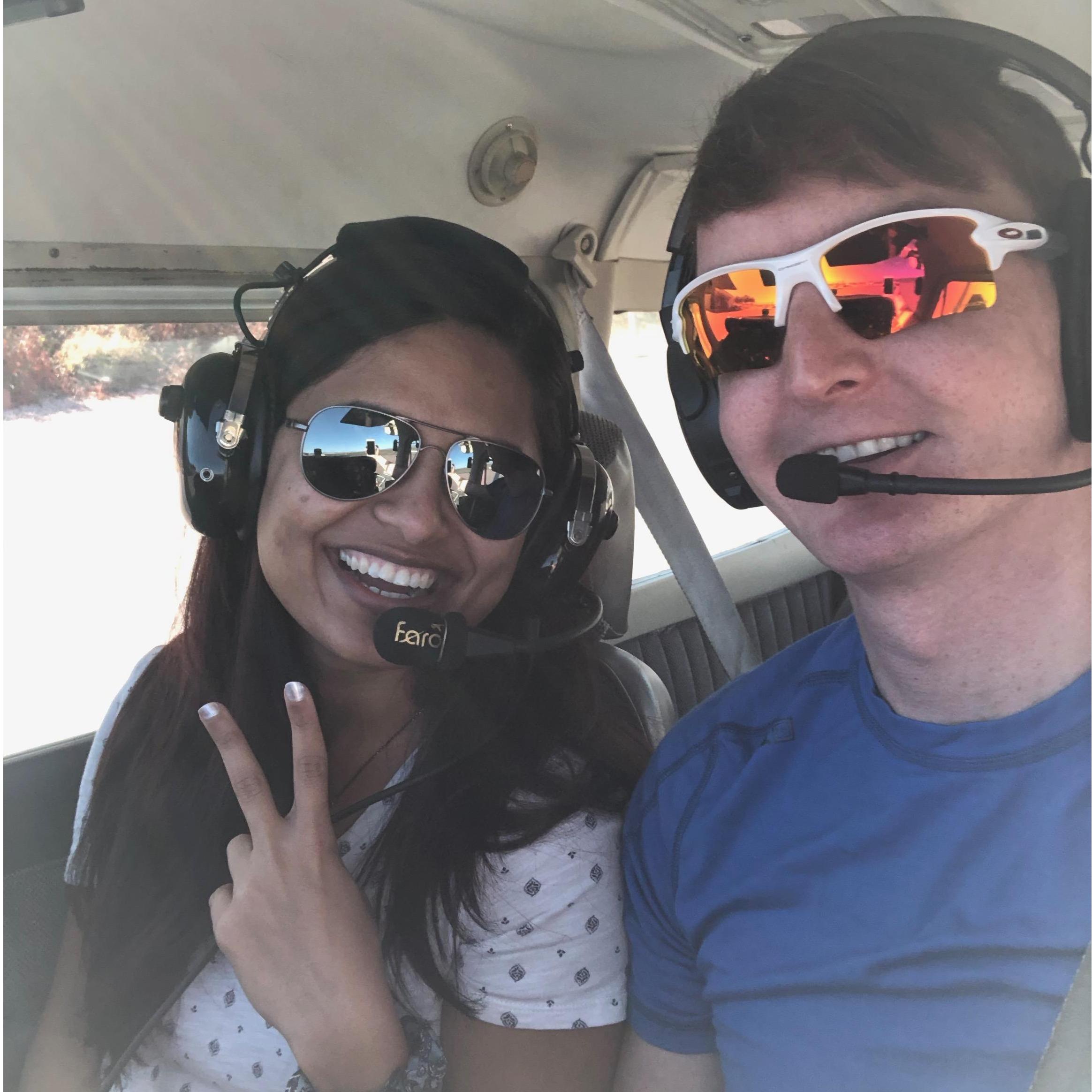 The first time Tyler took me flying!