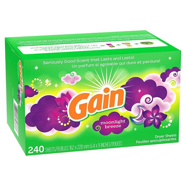 Gain Fabric Softener Dryer Sheets, Moonlight Breeze, 240 Count