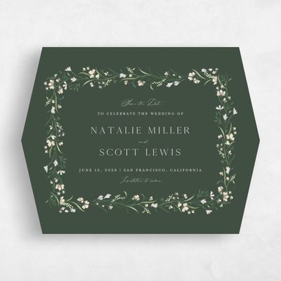 Green Diamond Wedding Save the Date - Mirtillo Landscape