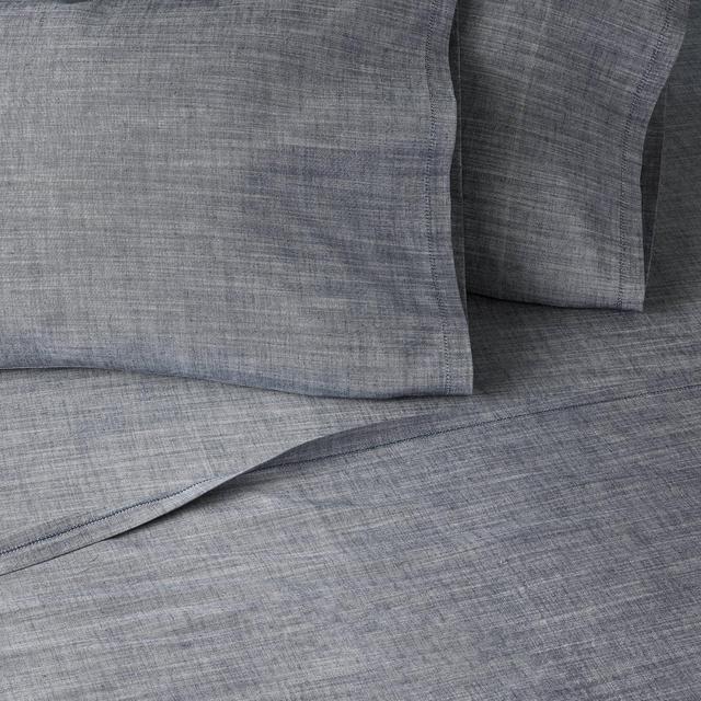 4pc King Woven Sheet Set Blue - Hearth & Hand™ with Magnolia