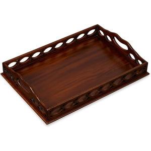Mahogany Openwork Serving Tray