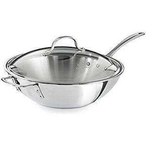 Cooks Standard 13-Inch Multi-Ply Clad Stainless Steel Wok Stir Fry Pan with Dome Lid