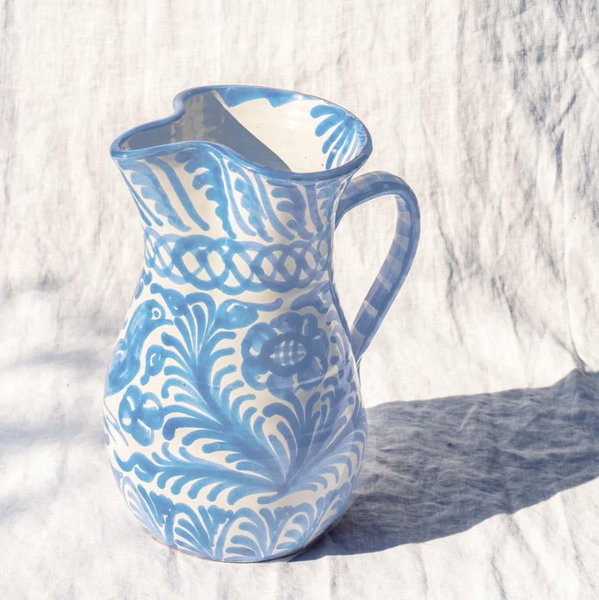 Large Pitcher With Hand Painted Designs