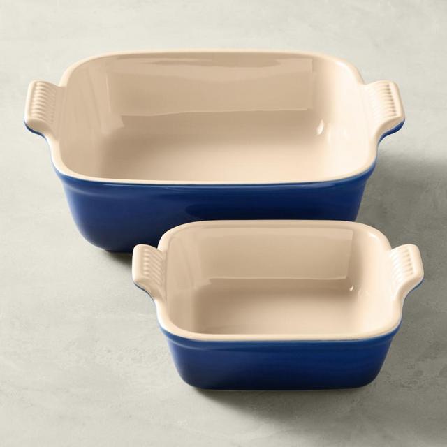 Le Creuset Heritage Stoneware Baker, Set of 2, Lapis