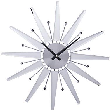 Telechron Mirrored Starburst Clock, Silver